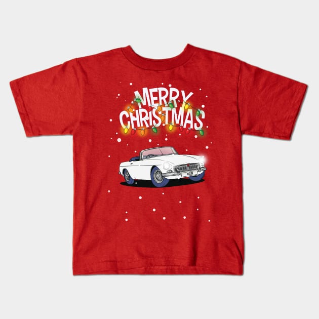 MGB British Car Christmas Sweater Kids T-Shirt by Webazoot